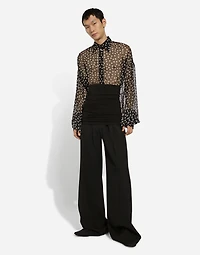 Tailored wool pants with darts