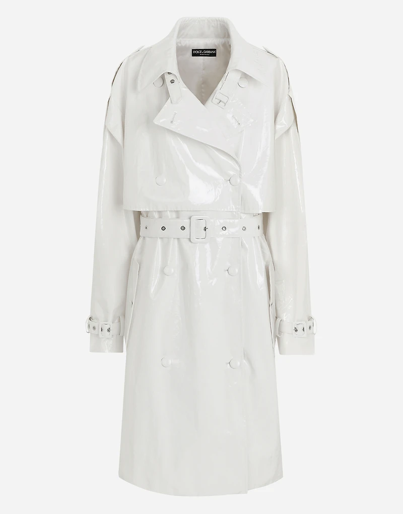 Coated cotton trench coat