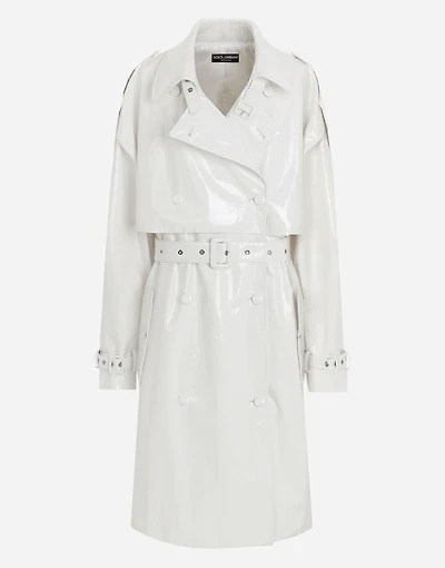 Coated cotton trench coat