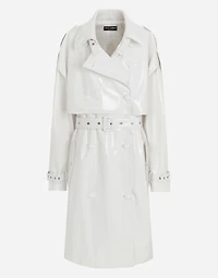 Coated cotton trench coat
