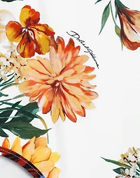 Flower-print one-piece swimsuit
