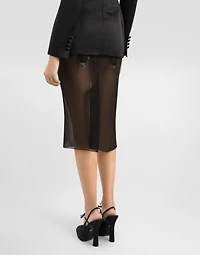 Chiffon voile calf-length skirt