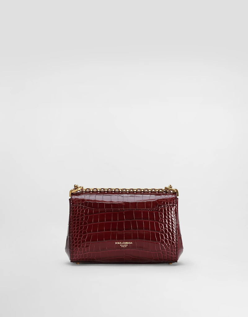 Marlene city mini bag in polished alligator