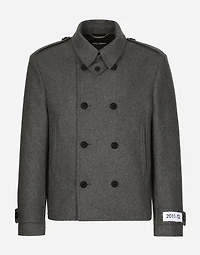Double-breasted cashmere-blend pea coat