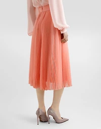 Long pleated chiffon skirt