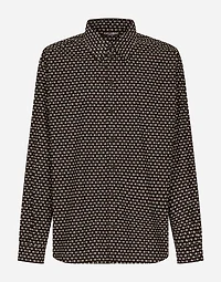 Oversize poplin shirt with DG logo print