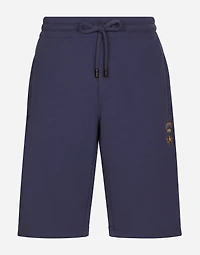 Jersey jogging shorts with embroidery
