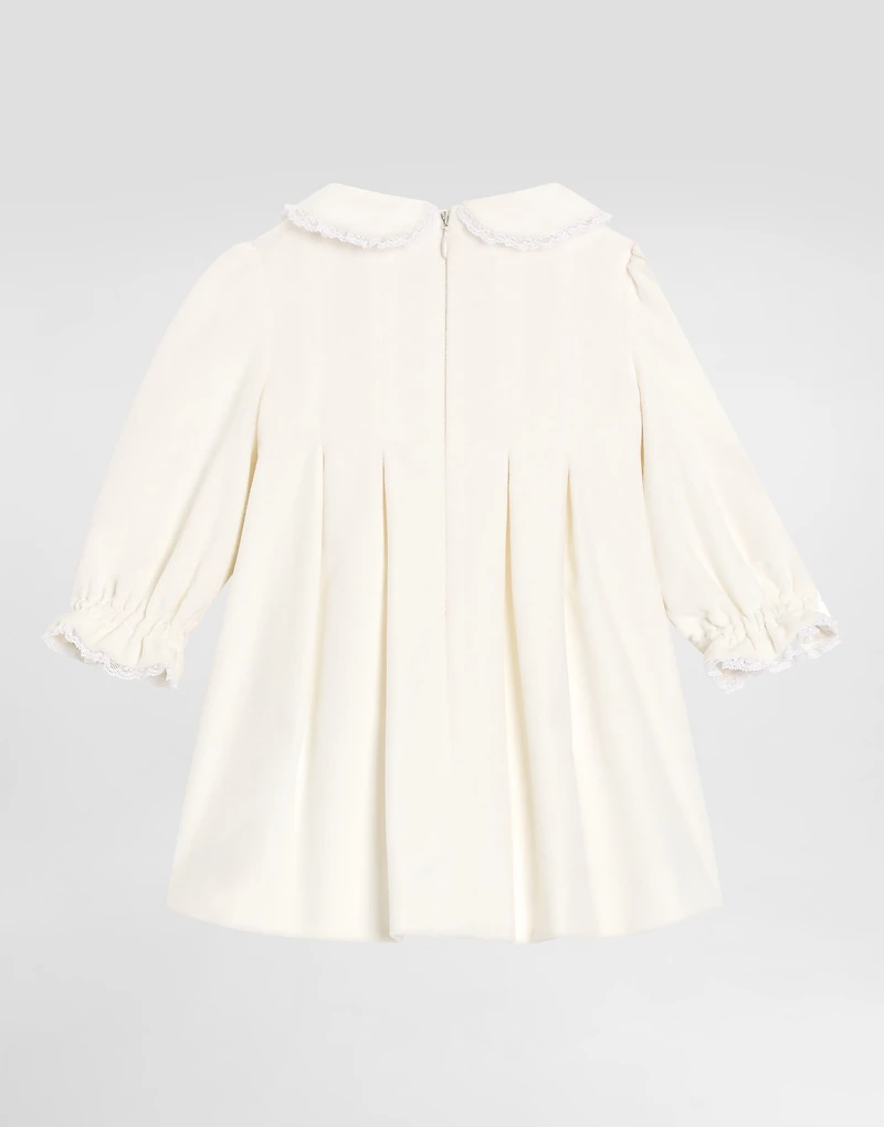 Smooth velvet dress with culottes