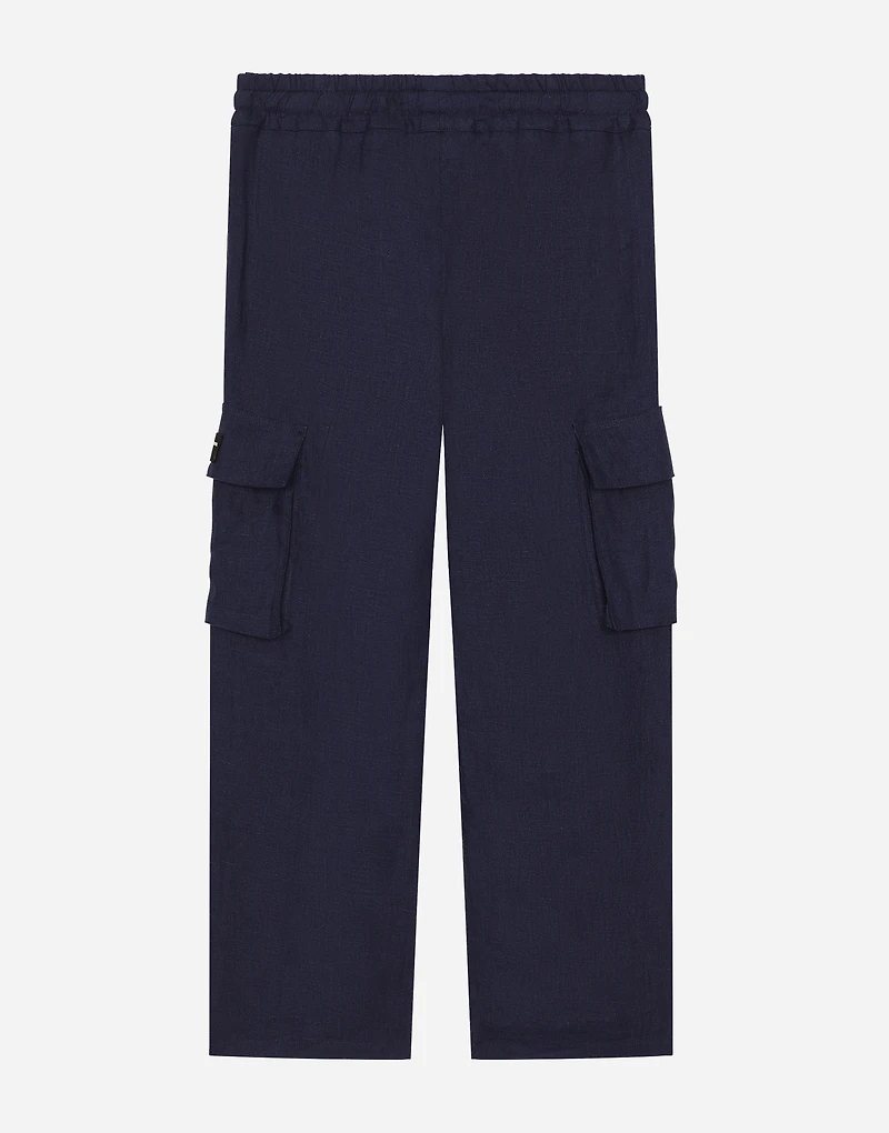 Non-stretch linen cargo pants