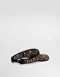 Leopard-print cotton visor with logo