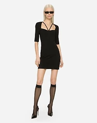 Short jersey dress with 3/4 sleeves