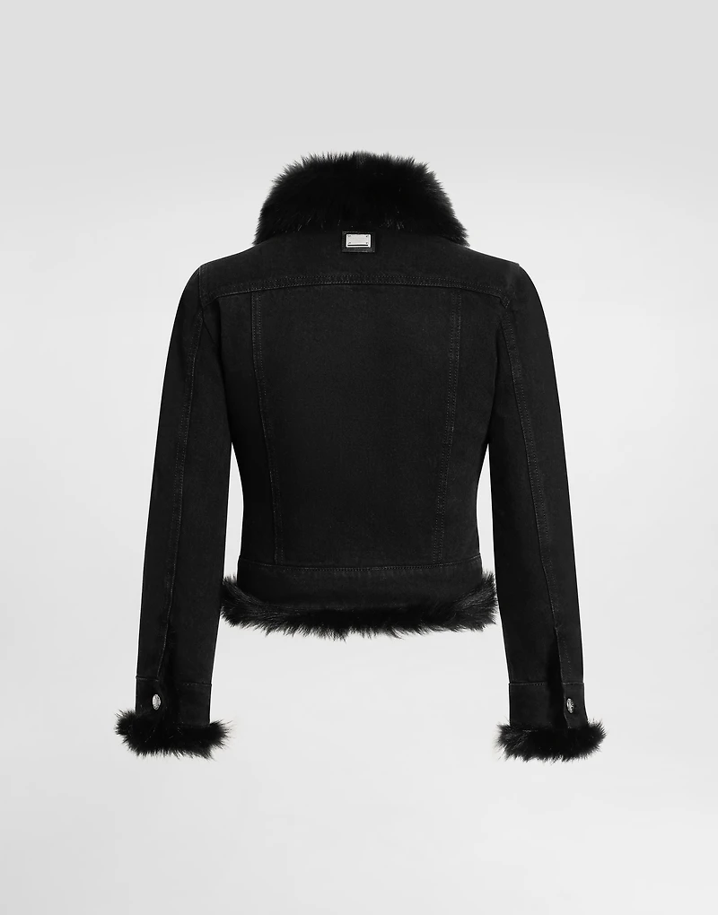 Denim jacket lined with fur