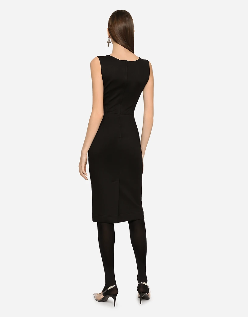 Sleeveless Milano rib midi dress