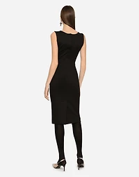 Sleeveless Milano rib midi dress