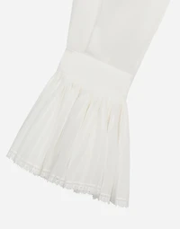 Georgette shirt with pleated cuffs and collar details