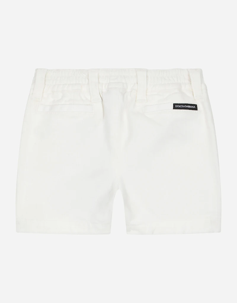 Garment-dyed gabardine shorts