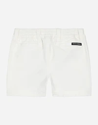 Garment-dyed gabardine shorts