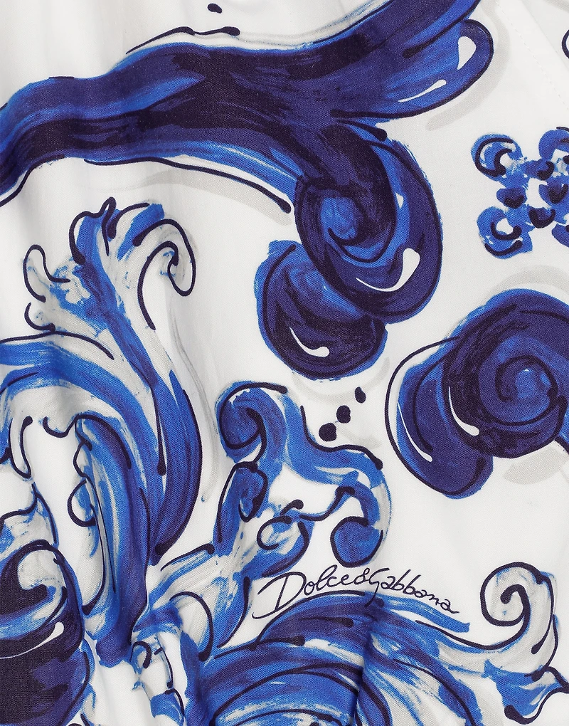 Majolica-print poplin shorts