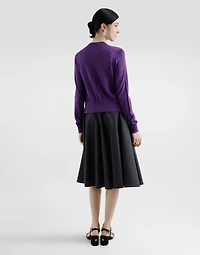 Silk round-neck cardigan