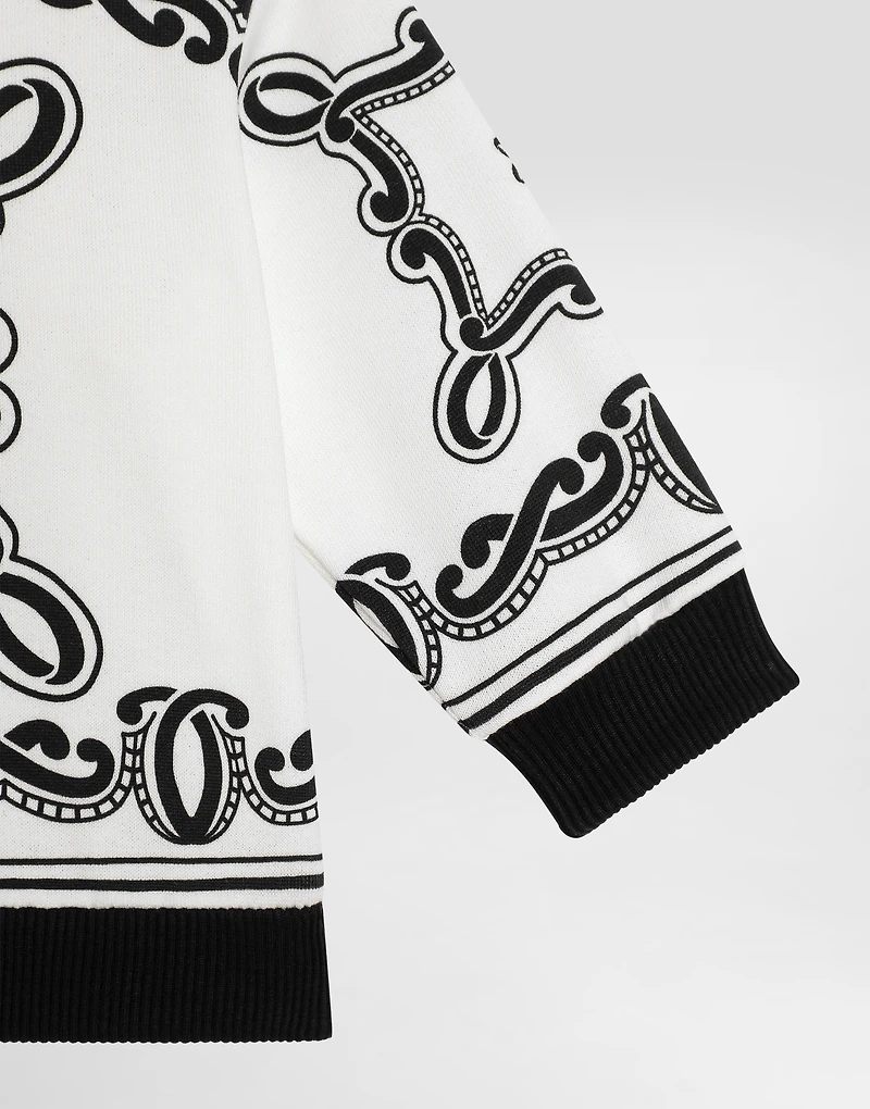 Round-neck sweatshirt with bandanna print