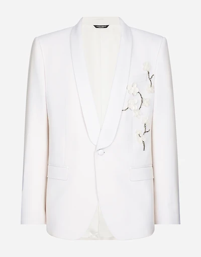 Single-breasted Martini-fit jacket with embroidery