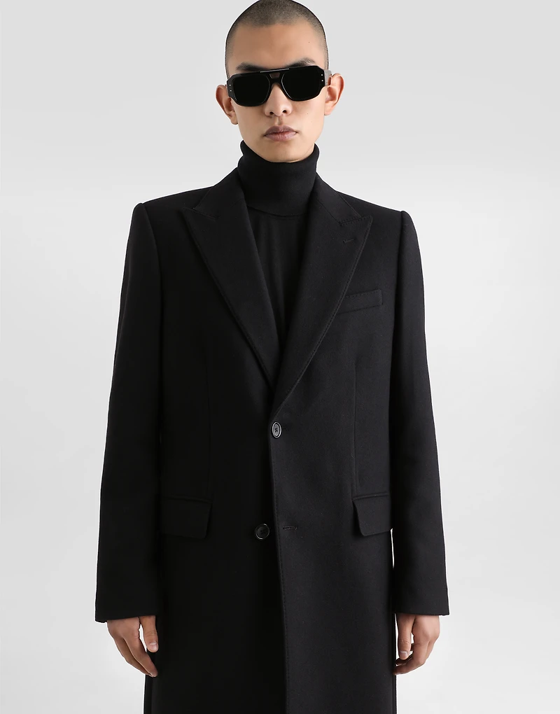 Single-breasted wool coat