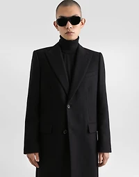 Single-breasted wool coat