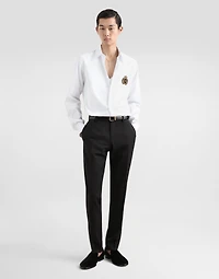 Cotton shirt with heraldic patch