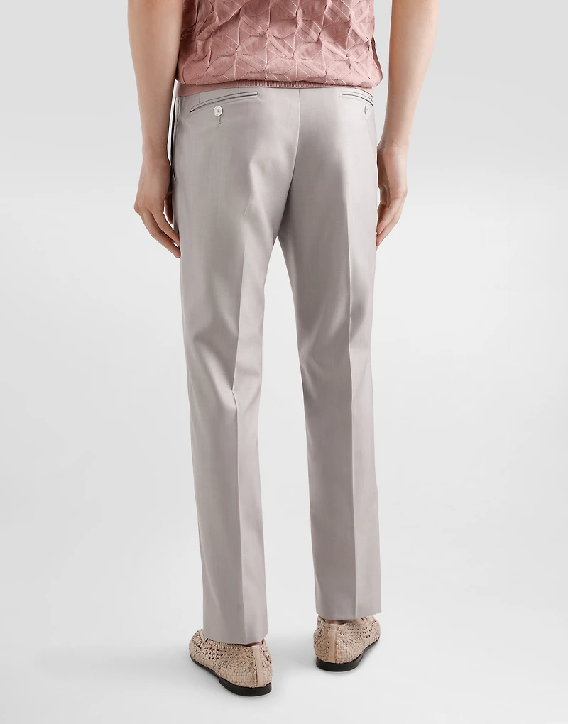 Deconstructed double-breasted wool and silk suit
