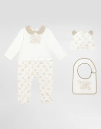 3-piece jersey gift set with moon and star print