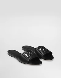 Calfskin slides with DG Millennials logo