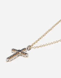 Cross Pendant 18-carat yellow and white gold, sapphires