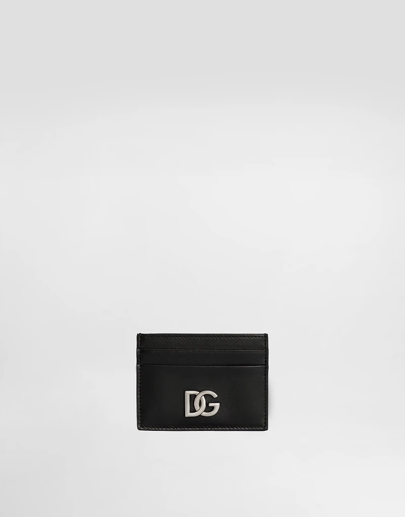 Calfskin nappa card holder with DG logo