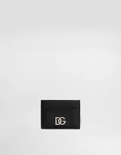 Calfskin nappa card holder with DG logo