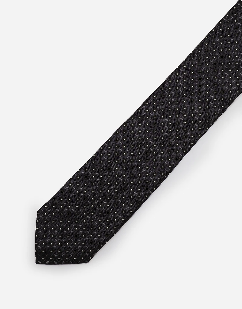 Silk jacquard tie with DG logo