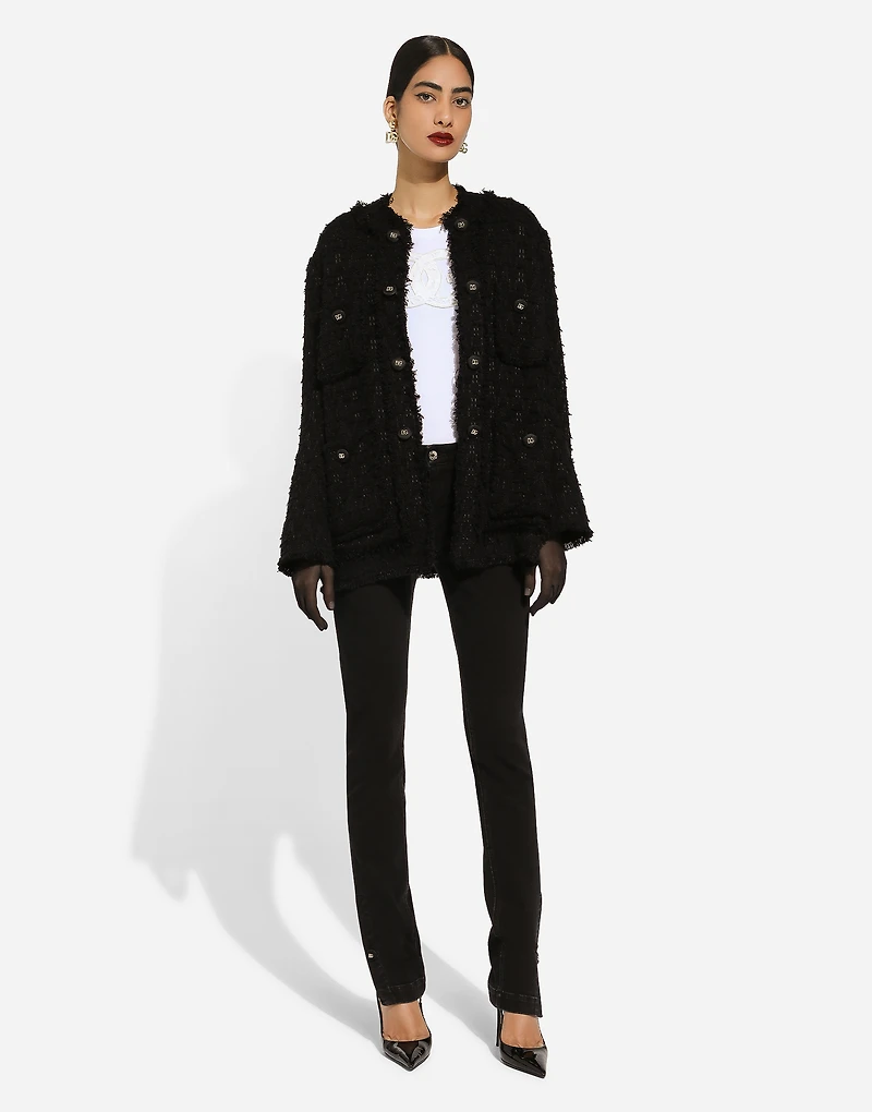 Single-breasted rush-stitch jacket