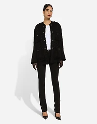 Single-breasted rush-stitch jacket
