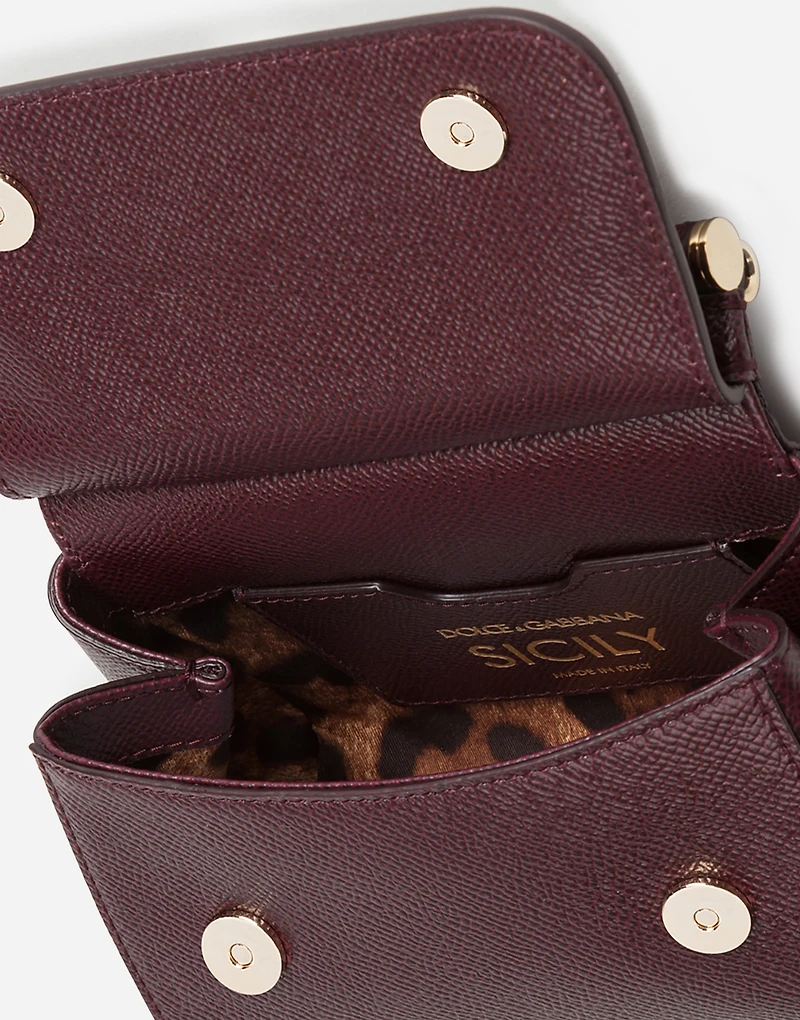 Dauphine calfskin Sicily mini bag with rhinestone embellishement