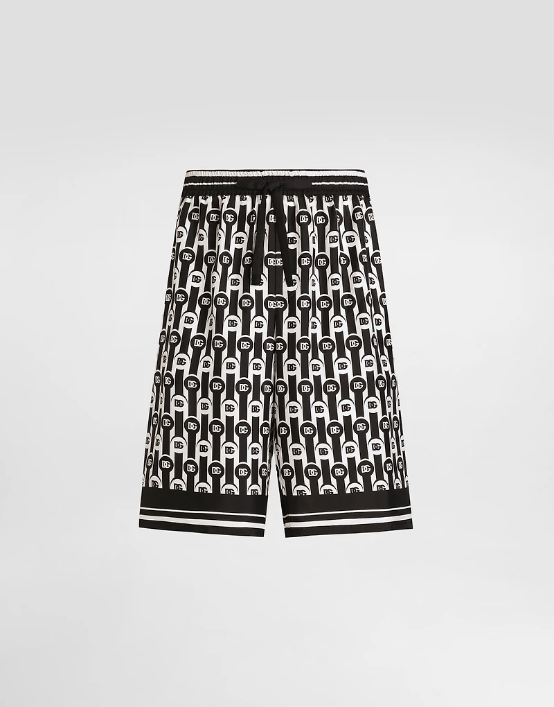 Silk twill bermuda shorts