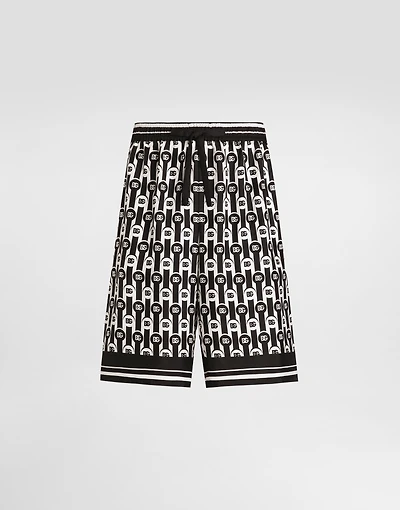 Silk twill bermuda shorts
