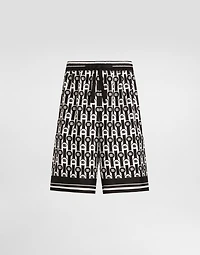 Silk twill bermuda shorts