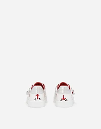 Printed calfskin low-top sneakers