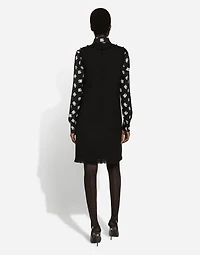 Raschel tweed calf-length dress with DG logo