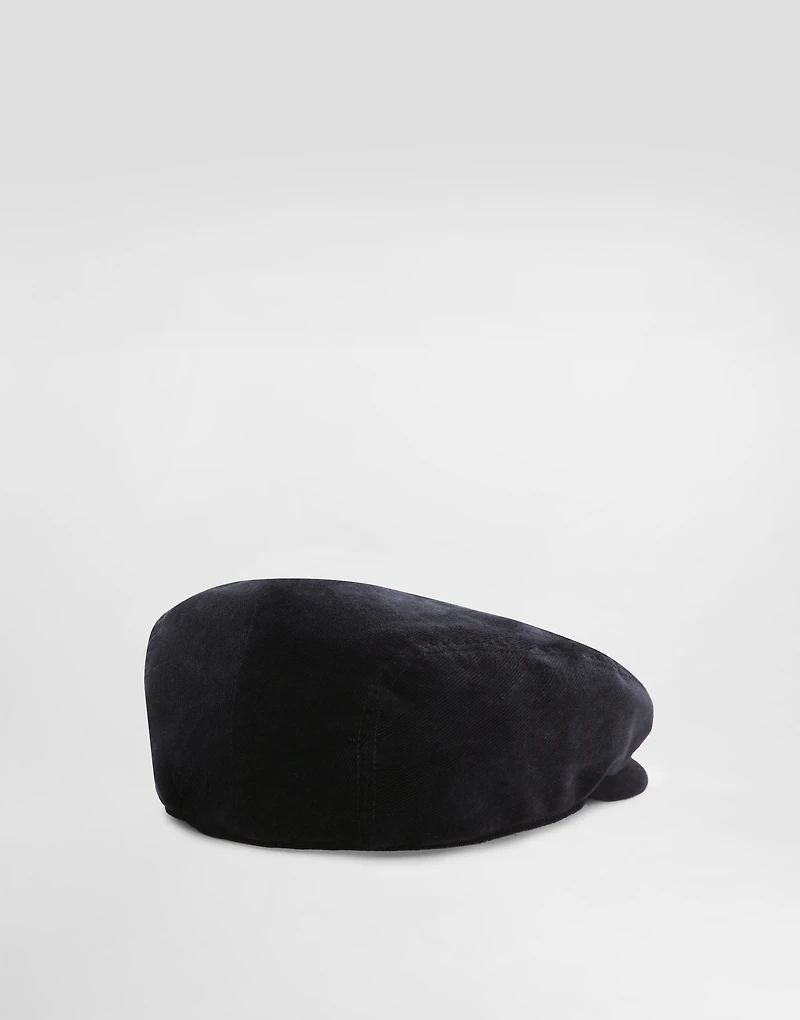 Velvet flat cap
