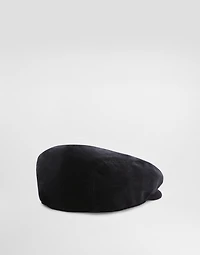 Velvet flat cap