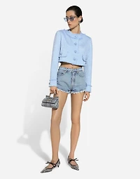 Cotton denim shorts