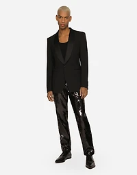 Single-breasted stretch wool Sicilia-fit tuxedo jacket