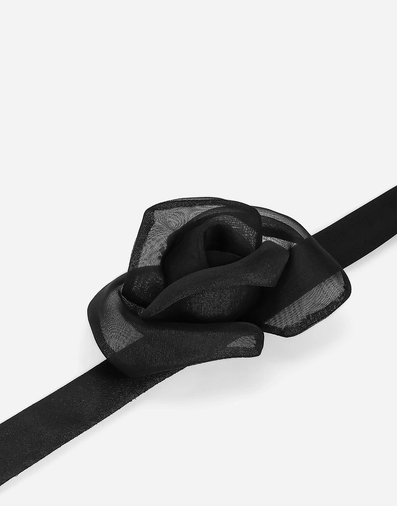 Satin and organza flower choker