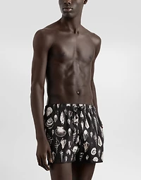 Shell-print short swim boxer shorts