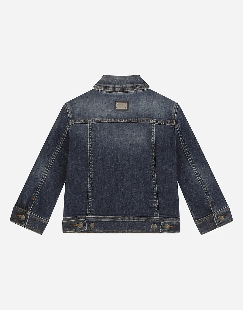 Blue wash stretch denim jacket